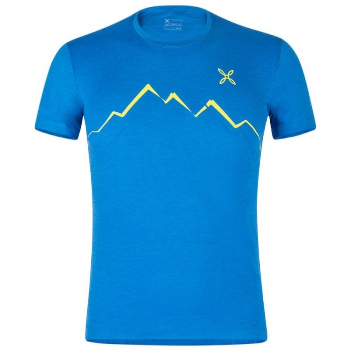 Montura pánské triko Merino Skyline, modrá, XL